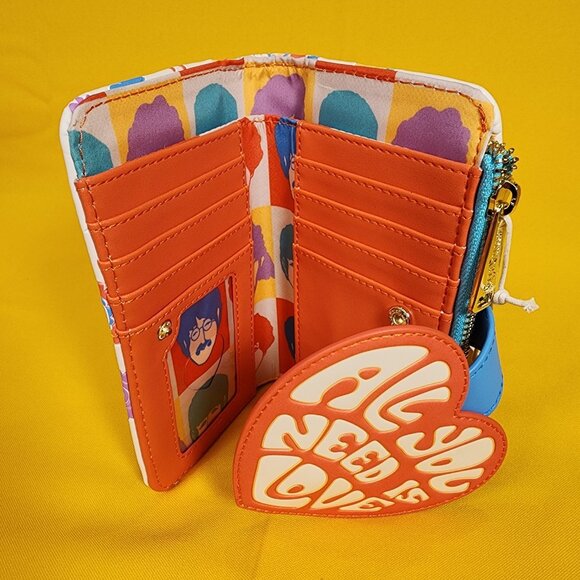 Loungefly The Beatles All You Need Is Love Flap Embroidered Wallet NEW - Picture 10 of 14